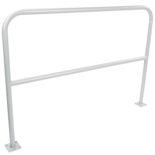 Barriera di sicurezza con piastra Ø 38mm lungh. 1,5m argento,