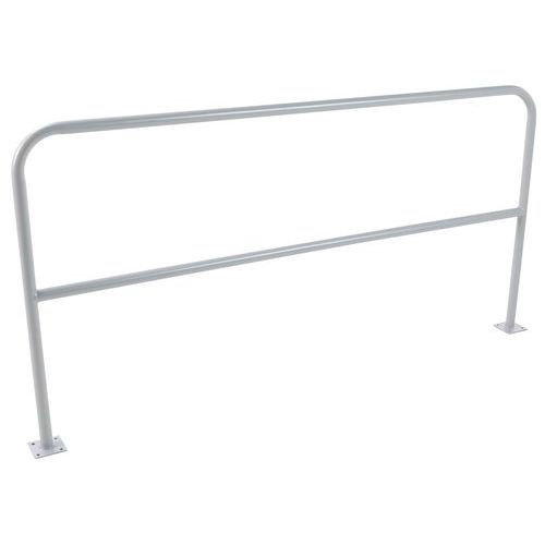 Barriera di sicurezza con piastra Ø 38mm lungh. 2 m argento,