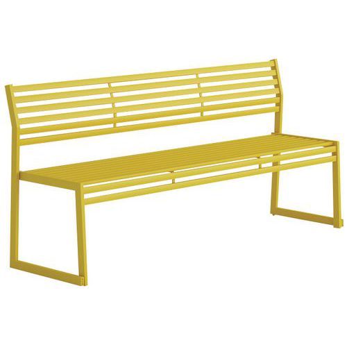 Panca con schienale in acciaio galvanizzato giallo-L: 180 cm,