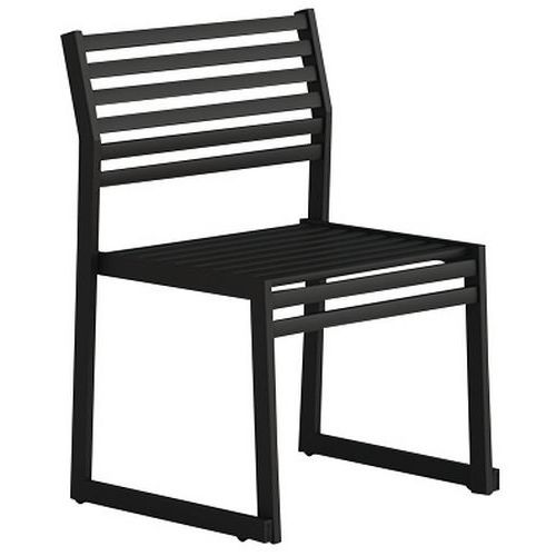 Panca con schienale in acciaio galvanizzato nero-L: 60 cm,