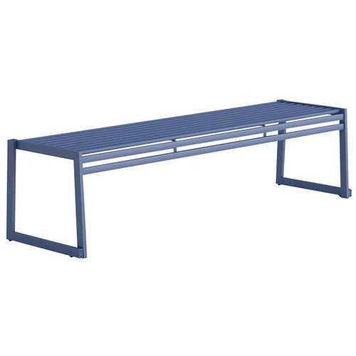 Panca senza schienale acciaio galvanizzato blu-L: 180 cm,