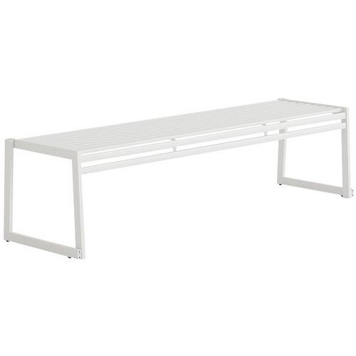 Panca senza schienale acciaio galvanizzato bianco-L: 180 cm,
