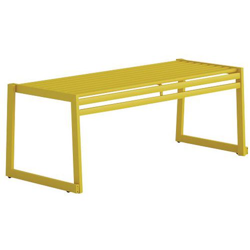 Panca senza schienale acciaio galvanizzato giallo-L: 120 cm,