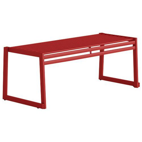 Panca senza schienale acciaio galvanizzato rosso-L: 120 cm,