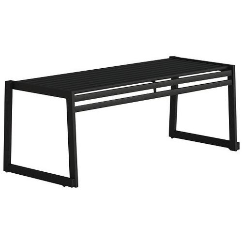Panca senza schienale acciaio galvanizzato nero-L: 120 cm,