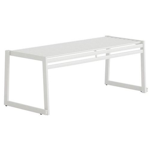 Panca senza schienale acciaio galvanizzato bianco-L: 120 cm,