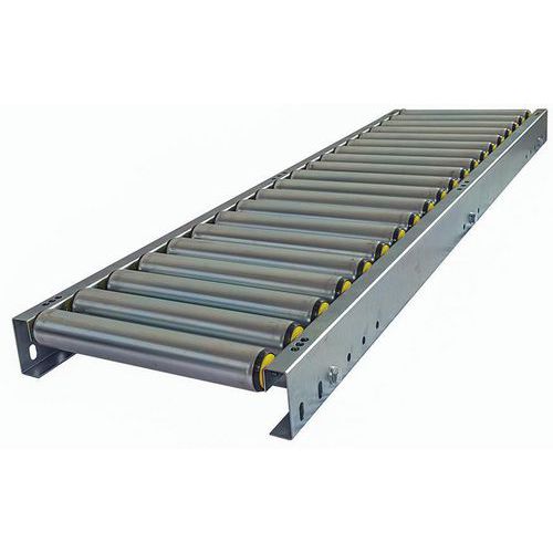 Trasportatore a rulli in PVC - Largh. 400 mm - Passo 100 mm - Lungh. 1500 mm,