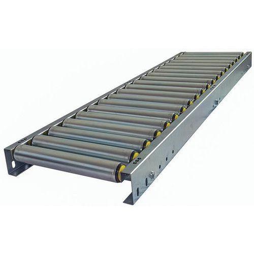 Trasportatore a rulli in PVC - Largh. 400 mm - Passo 75 mm - Lungh. 1500 mm,