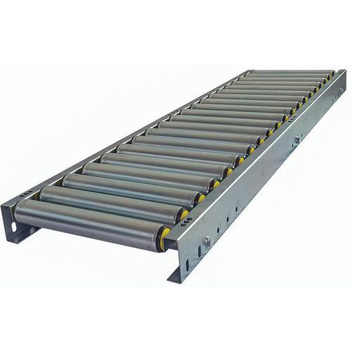 Trasportatore a rulli in PVC - Largh. 500 mm - Passo 100 mm - Lungh. 1000 mm,