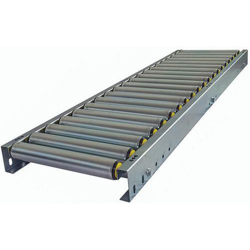 Trasportatore a rulli in PVC - Largh. 600 mm - Passo 62.5 mm - Lungh. 2000 mm,