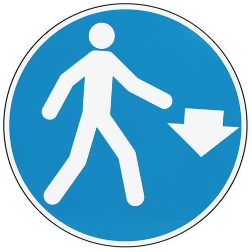 Cartello di obbligo-Pedoni nella parte sottostante-All-350mm,