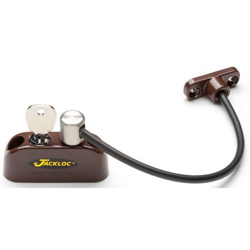 Blocca finestra con cavo e chiave - Marrone - Pro5,