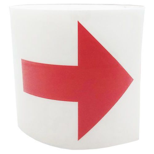 Segnaletica per porta vetrata - Freccia completa rossa,