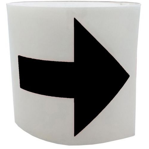 Segnaletica per porta vetrata - Freccia completa nera,