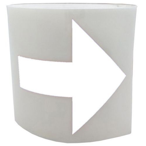 Segnaletica per porta vetrata - Freccia completa bianca,