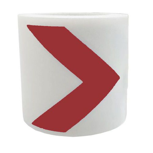 Segnaletica per porta vetrata - Freccia tratteggiata rossa,