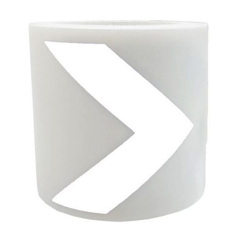 Segnaletica per porta vetrata - Freccia tratteggiata bianca,