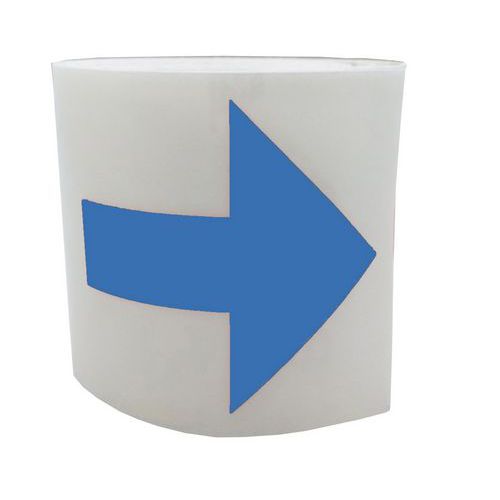 Segnaletica per porta vetrata - Freccia completa blu,