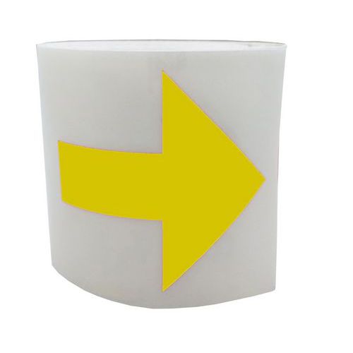 Segnaletica per porta vetrata - Freccia completa gialla,