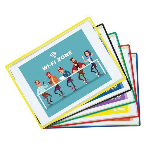 Cartellina adesiva per affissione - A4 orizzontale - Blu,