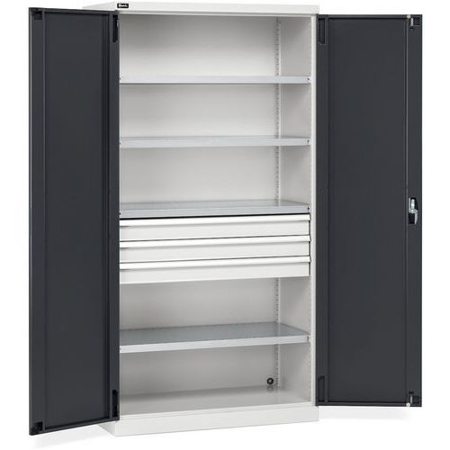 Armadio ad ante Perform cassetti - 1023x555x2000 - Antracite,