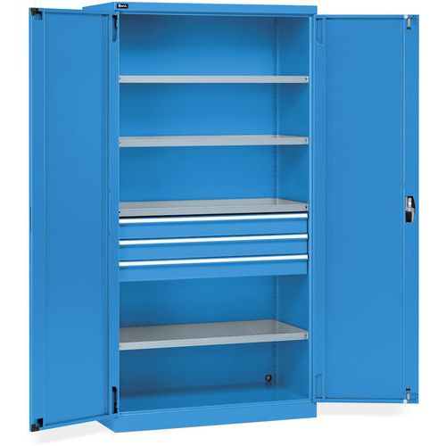 Armadio ad ante Perform cassetti - 1023x555x2000 - Blu,