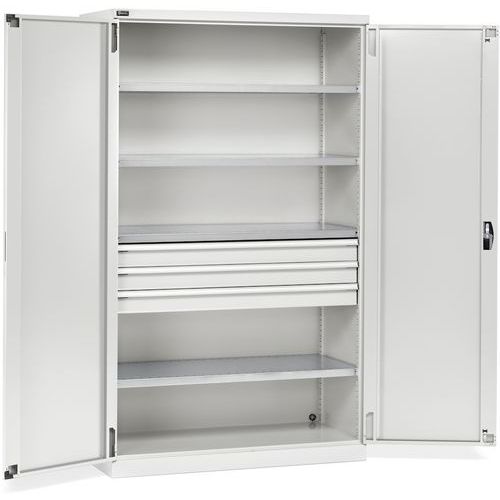 Armadio ad ante Perform 3 cassetti - 1193x555x2000 - Bianco,