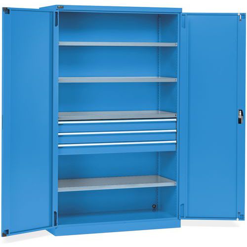 Armadio ad ante Perform 3 cassetti - 1193x555x2000 - Blu,