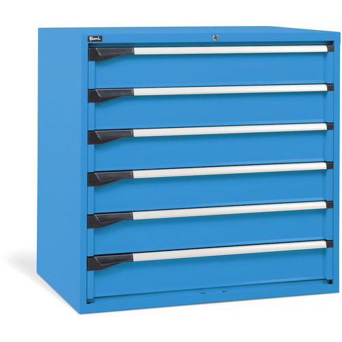 Cassettiera - 1020x726x1000 mm - Blu - 6 cassetti,
