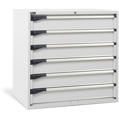 Cassettiera - 1020x726x1000 mm - Grigio chiaro - 6 cassetti,