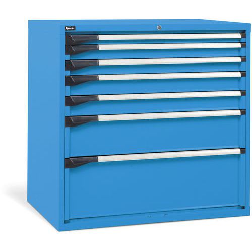 Cassettiera - 1020x726x1000 mm - Blu - 7 cassetti,