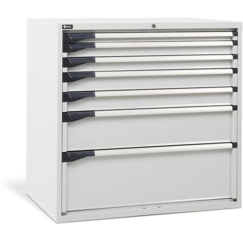 Cassettiera - 1020x726x1000 mm - Grigio chiaro - 7 cassetti,