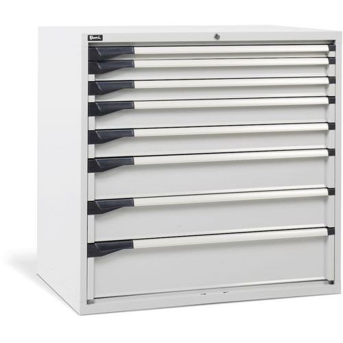 Cassettiera - 1020x726x1000 mm - Grigio chiaro - 8 cassetti,