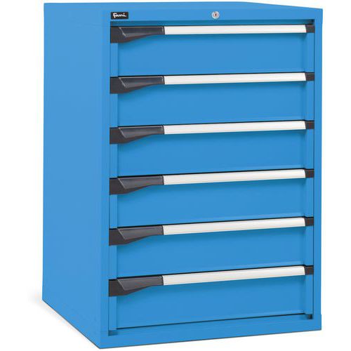 Cassettiera - 714x726x1000 mm - Blu - 6 cassetti,