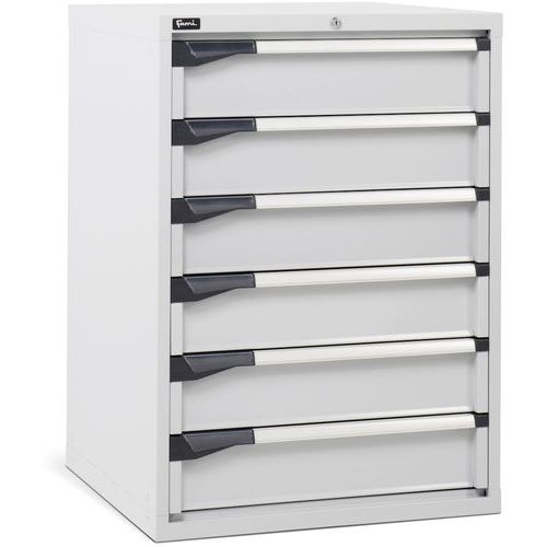 Cassettiera - 714x726x1000 mm - Grigio chiaro - 6 cassetti,
