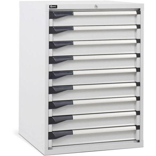 Cassettiera - 714x726x1000 mm - Grigio chiaro - 9 cassetti,