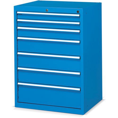 Cassettiera - 717x600x1002 mm - Blu - 7 cassetti,