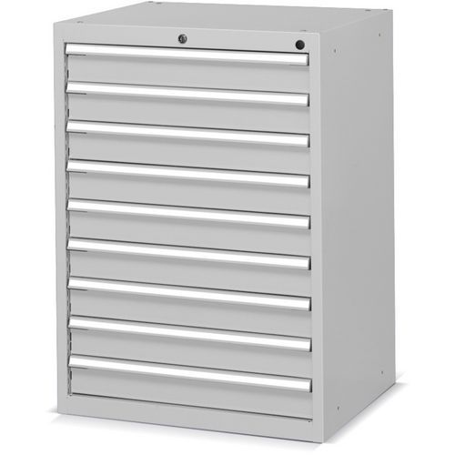 Cassettiera - 717x600x1002 mm - Grigio chiaro - 9 cassetti,