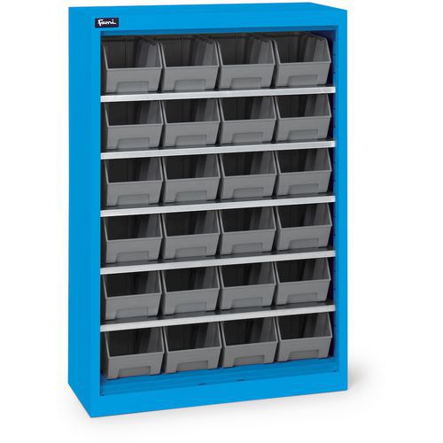 Armadio contenitore a becco - 700x267x1001 mm - Blu - 24 contenitori,