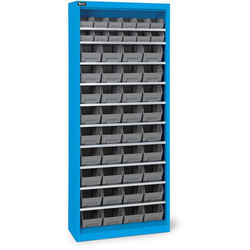 Armadio contenitore a becco - 700x267x1651 mm - Blu - 48 contenitori,