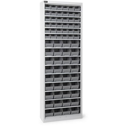 Armadio contenitore a becco - 700x267x1996 mm - Grigio chiaro - 72 contenitori,