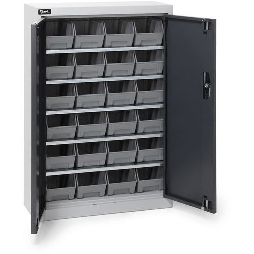 Armadio contenitore a becco - 700x267x1001 mm - Antracite - 24 contenitori,