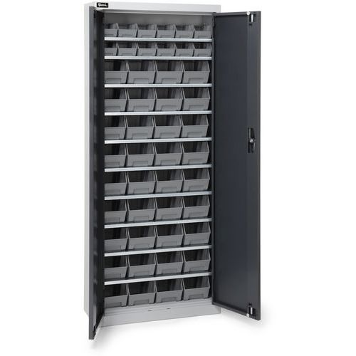 Armadio contenitore a becco - 700x267x1651 mm - Antracite - 48 contenitori,