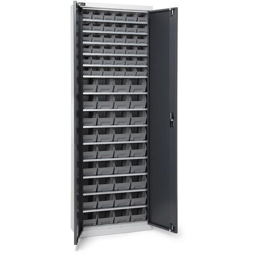 Armadio contenitore a becco  - 700x267x1996 mm - Antracite - 72 contenitori,