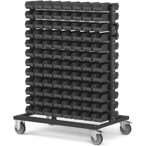 Carrello Picking box Air - 1067x668x1357 - Nero - 192 contenitori,