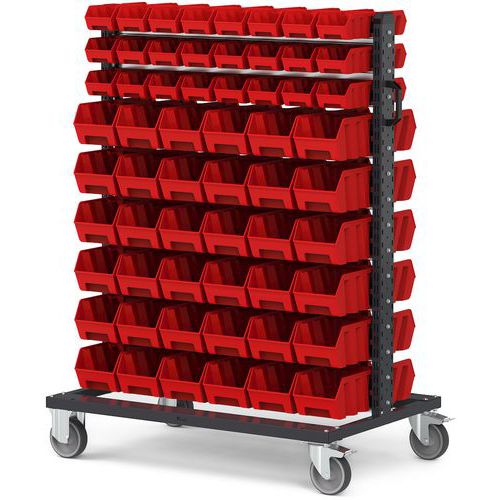 Carrello Picking box Air - 1067x668x1357 - Rosso - 120 contenitori,