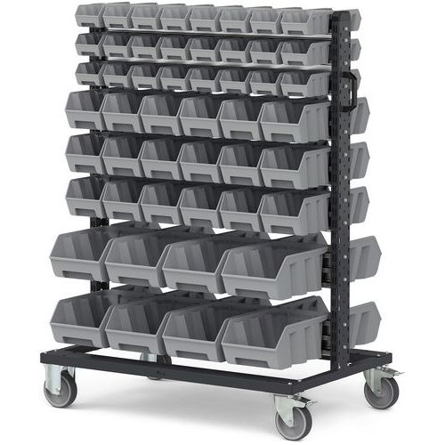 Carrello Picking box Air - 1067x668x1357 - Grigio - 100 contenitori,