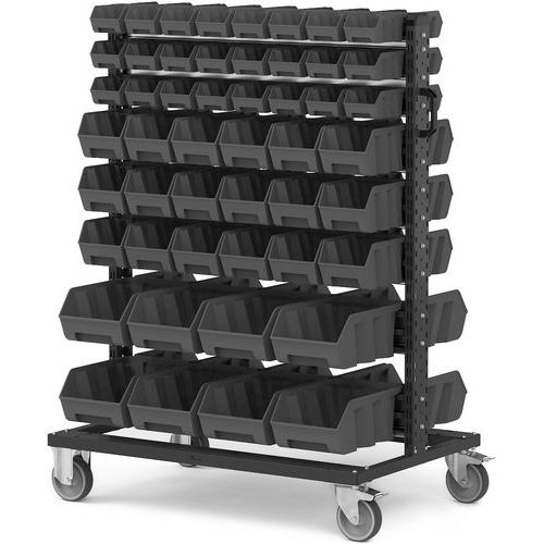 Carrello Picking box Air - 1067x668x1357 - Nero - 100 contenitori,