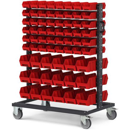 Carrello Picking box Air - 1067x668x1357 - Rosso - 132 contenitori,