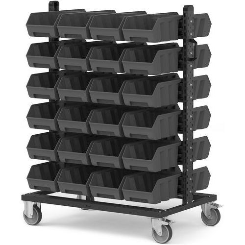Carrello Picking box Air - 1067x668x1357 - Nero - 48 contenitori,